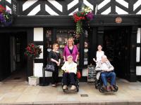 Outside the Tudor Cafe in Lichfield