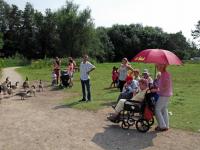 Feeding the geese at Kingsbury Waterpark